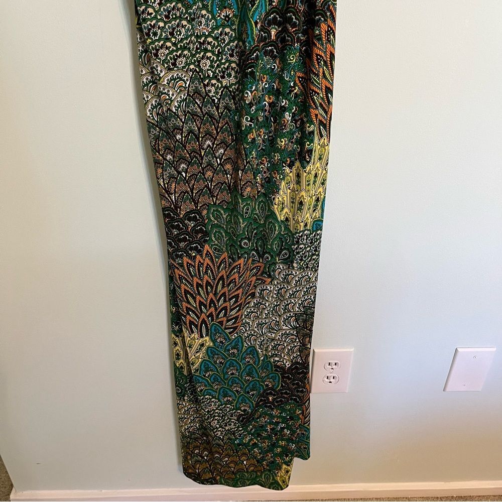 Moa Moa Boho Green Print Maxi Dress Size Small - Picture 4 of 10